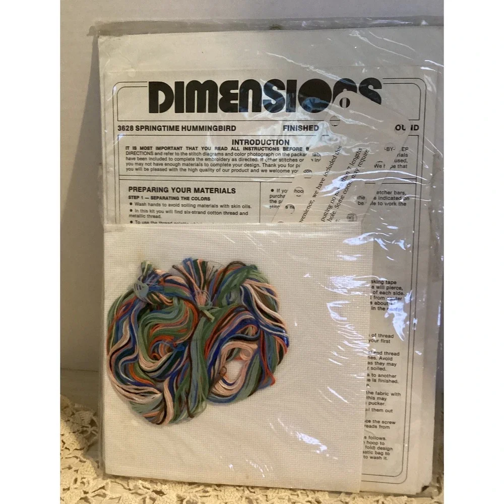 Vintage‎ 1986 Dimensions counted cross stitch kit - Springtime Hummingbird
